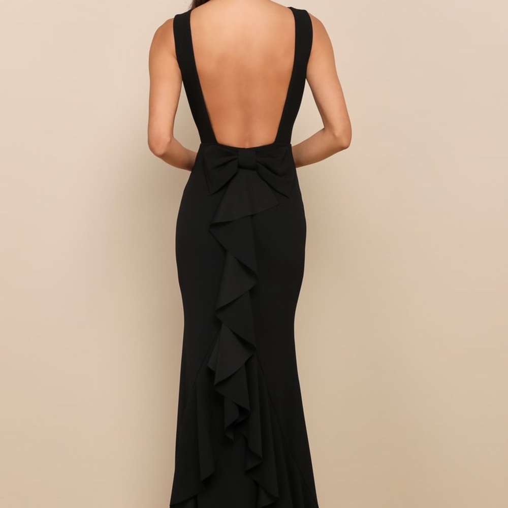 Lulu's Classic Black Maxi Dress - Picture 2 of 4